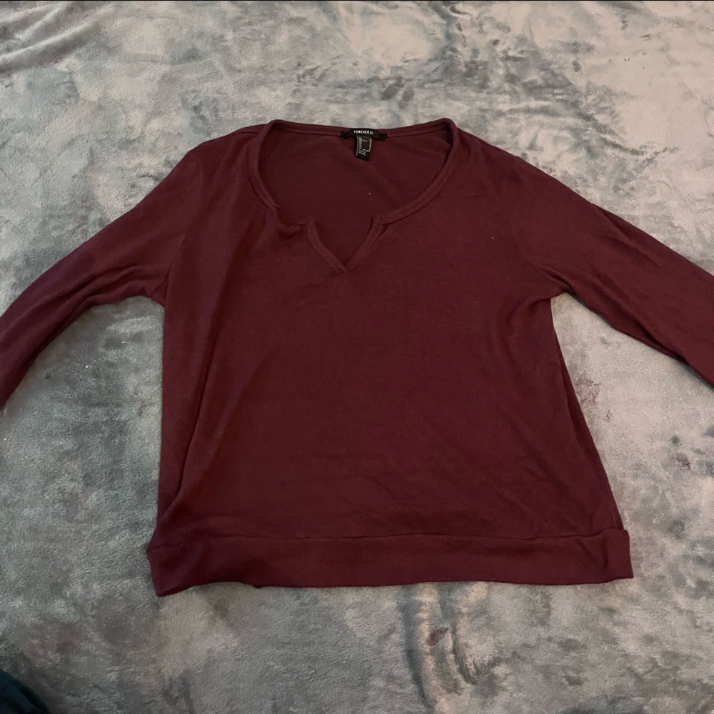 Maroon, Forever 21 long tee sweater